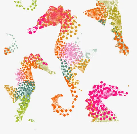 彩色的海马素材图片免抠