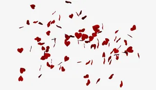 红色心形漂浮降落免抠