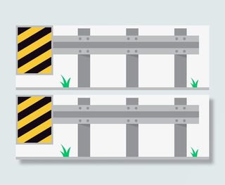 金属栏杆矢量卡通风格免抠