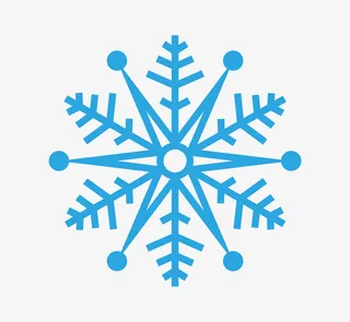 卡通手绘蓝色的雪花免抠