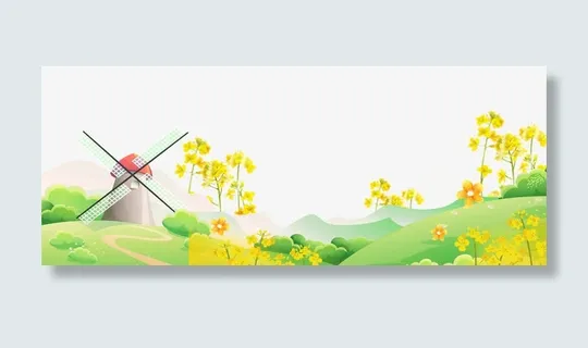 油菜花节春天旅游海报免抠