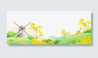 油菜花节春天旅游海报免抠