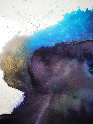 蓝色黑色水彩墨迹背景高清