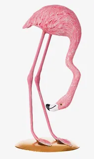 弯腰的可爱火烈鸟摆饰免抠