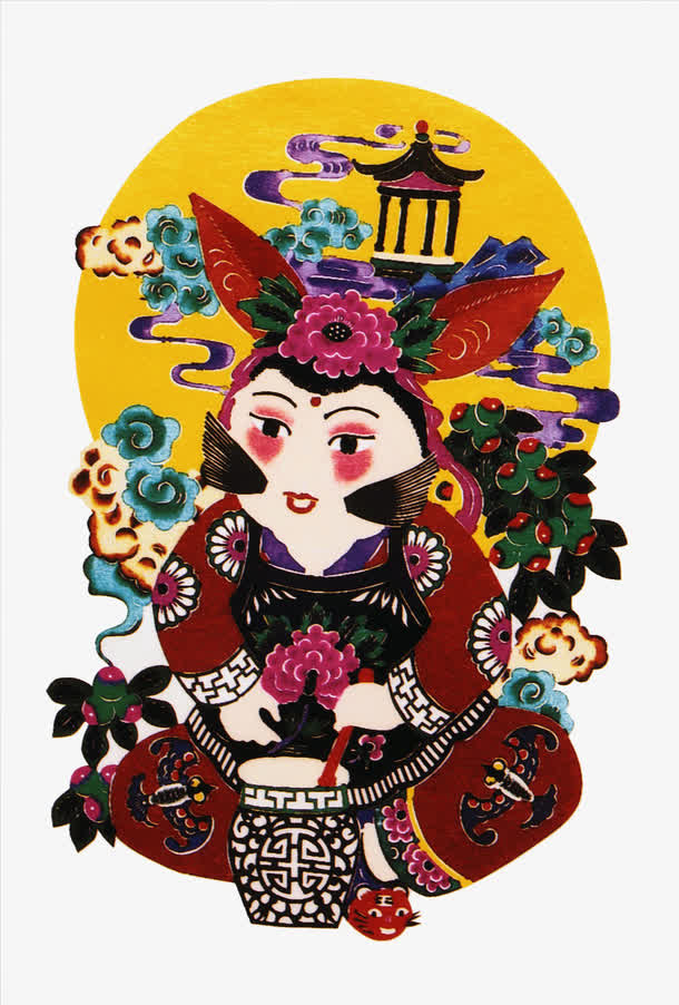 复古年画人物免抠