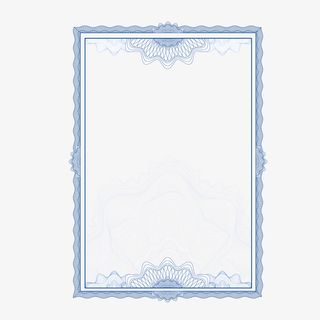 证书底纹蓝色竖版免抠