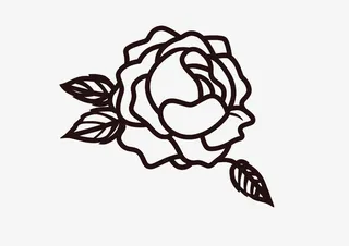 镂空山茶花矢量图免抠