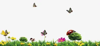 春季花开蝴蝶飞舞背景
