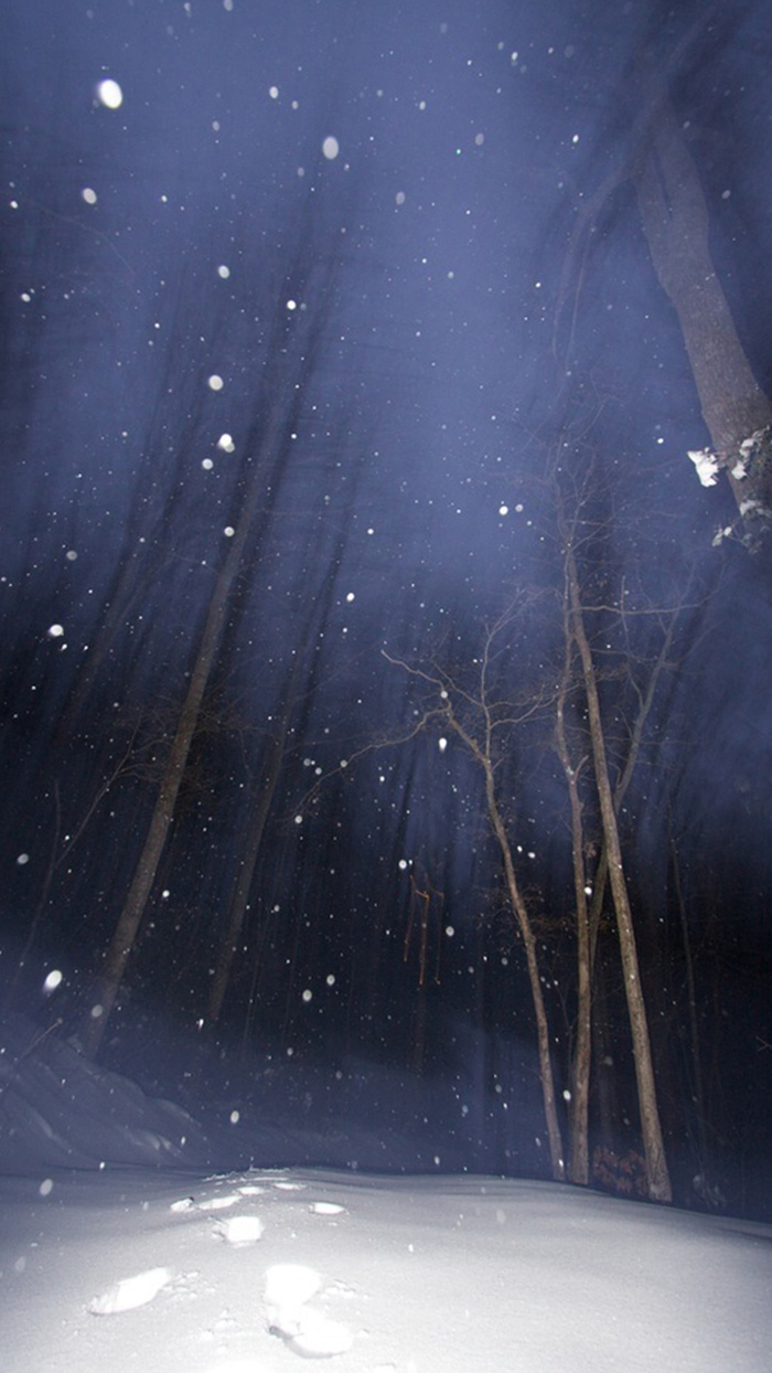 夜空雪景高清