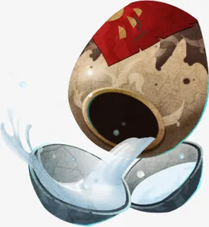 手绘倾倒白酒免抠