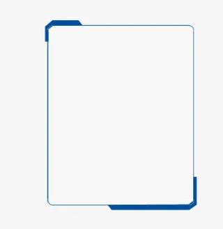 蓝色长方形边框两只脚深蓝色免抠