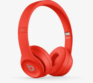 实物橙红色头戴式魔声耳机免抠免抠