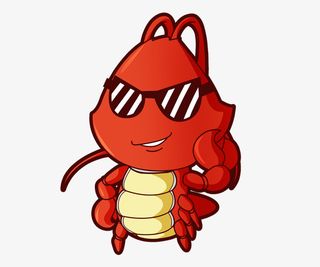 卡通手绘可爱的龙虾免抠