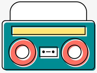 矢量卡通录音机免抠