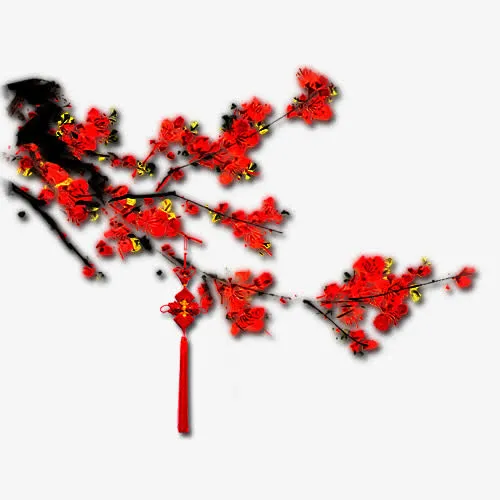 大红色玫瑰中国风免抠