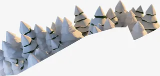 白色卡通圣诞节装饰树木免抠