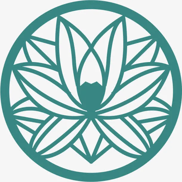 角花底纹花型对称平面图形免抠