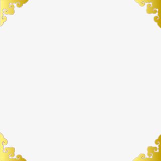 金色镂空二维码边框免抠