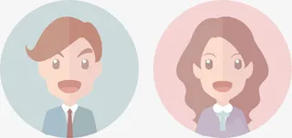 卡通男女图标头像免抠