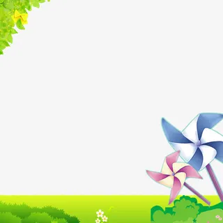 草地风车学习宣传单免抠