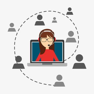 卡通女性客服免抠