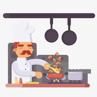 矢量扁平卡通厨师免抠