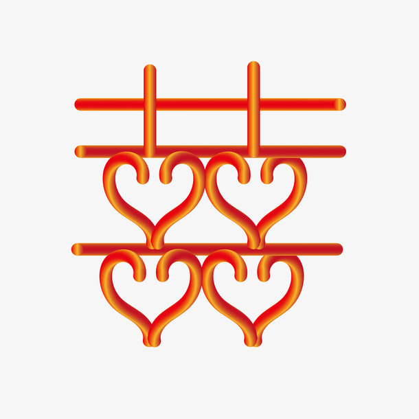 喜字体设计卡通手绘免抠