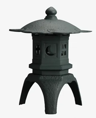 日式和风铜器庭院灯免抠