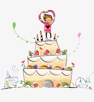 卡通生日蛋糕免抠