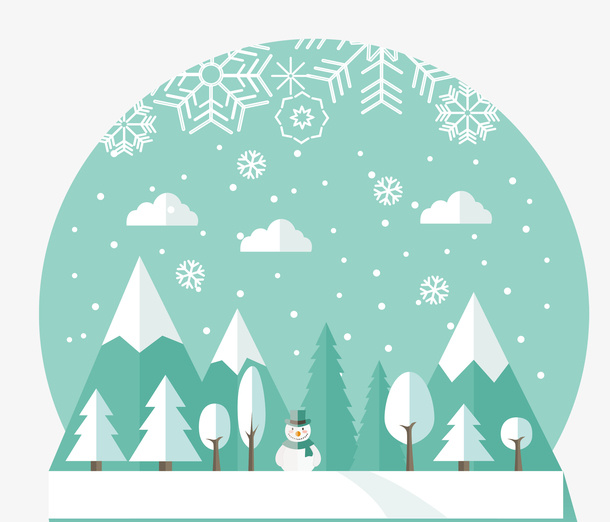 下雪天简图免抠