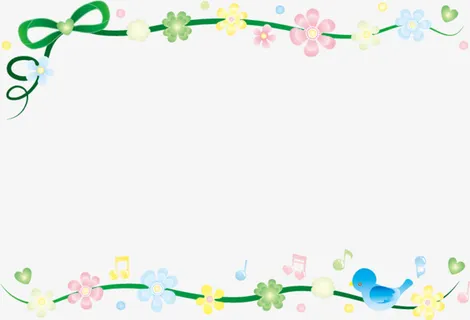 多彩美丽花藤框架免抠