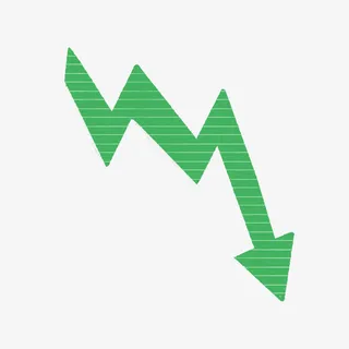 下降箭头绿色箭头免抠