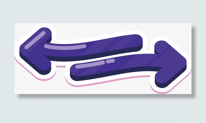 深蓝色左右对比箭头免抠