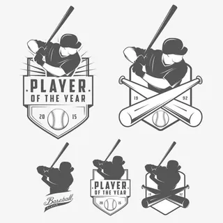 打棒球的运动员黑白图标免抠