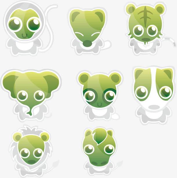 绿色可爱图标免抠