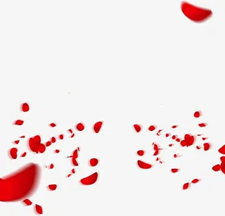 红色情人节飞扬花瓣免抠