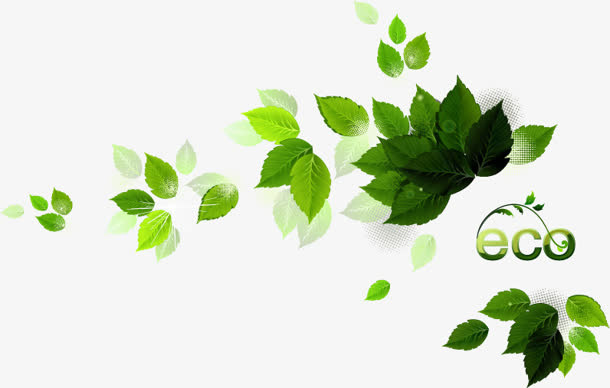 手绘绿叶唯美春天装饰免抠