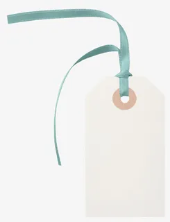 标签卡片绿丝带免抠