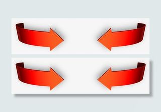 橙色相对箭头卡通免抠