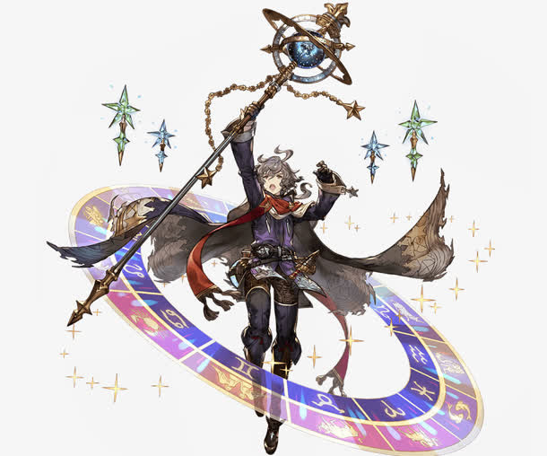 手绘魔法师圆盘女子免抠