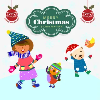 女孩过圣诞免抠