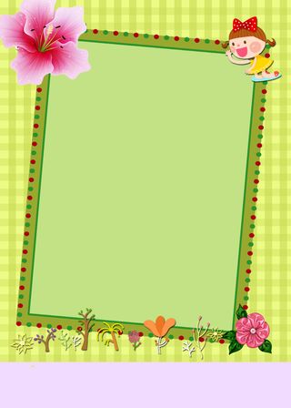 绿色格子相框宝宝相册海报背景模板高清