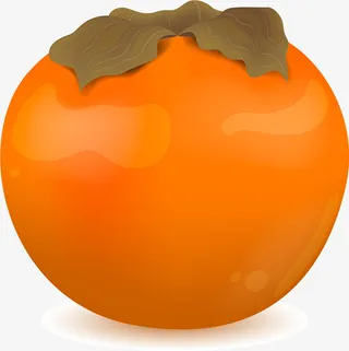 橙色卡通柿子免抠