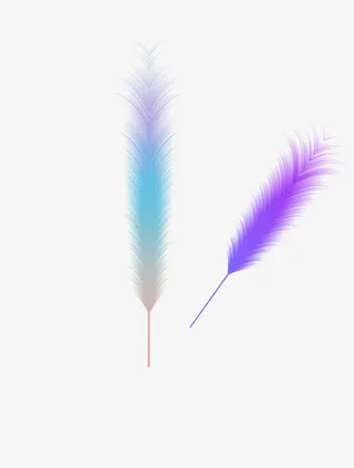 可爱彩色羽毛免抠