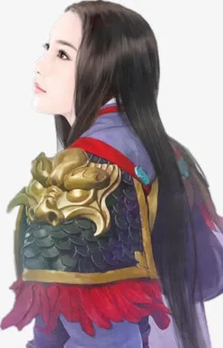 穿着盔甲的古风美女免抠