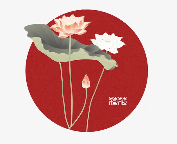 粉色荷花免抠