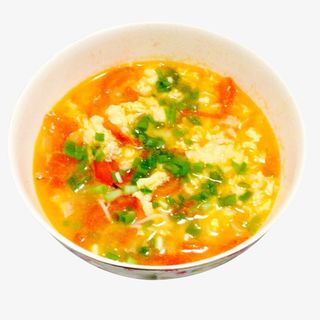 酸甜口味风味美食番茄鸡蛋葱花汤免抠