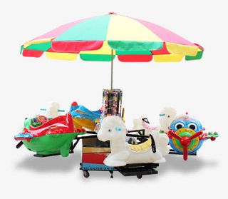 儿童娱乐设施旋转木马免抠