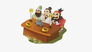 刘备关羽张飞桃园三结义卡通免抠