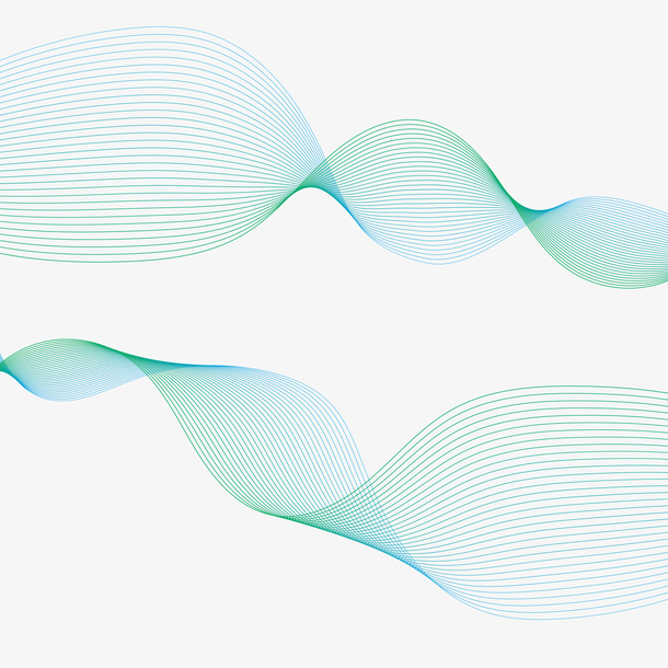 绿色的漂浮线条免抠